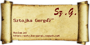 Sztojka Gergő névjegykártya